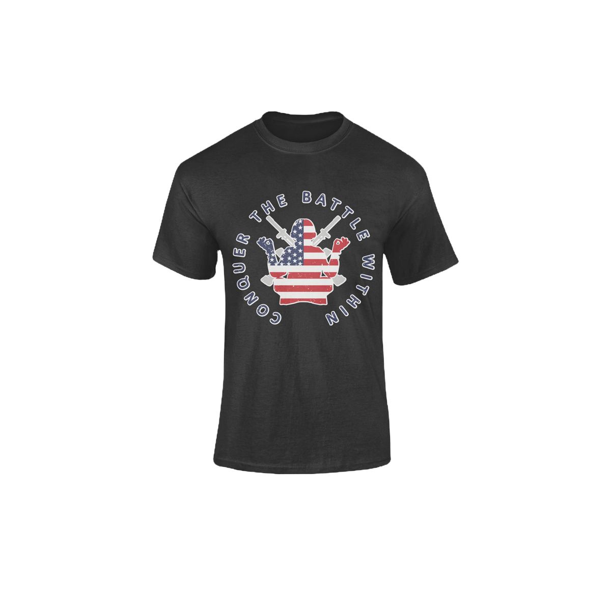 Conquer The Battle Within - Distressed 'Ol Red, White& Blue